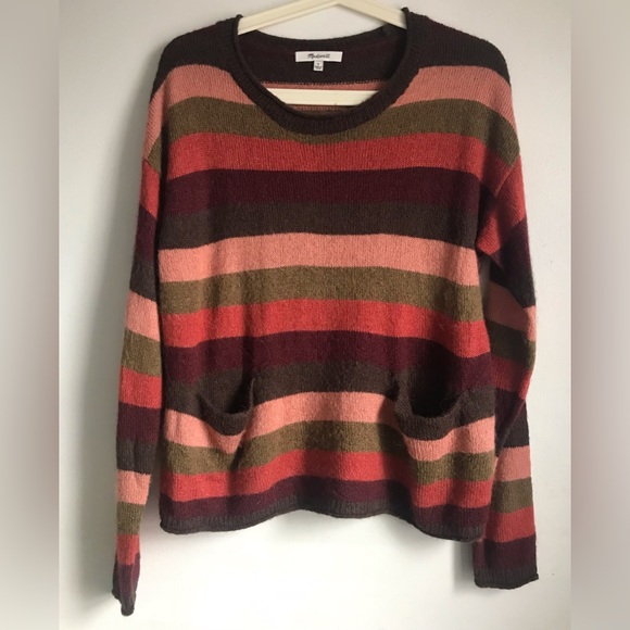 MADEWELL Chelsea Pocket Pullover Sweater in Multi-Stripe - Picture 5 of 10